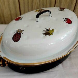 Georges Briard vintage enamel roasting pan 1960s
